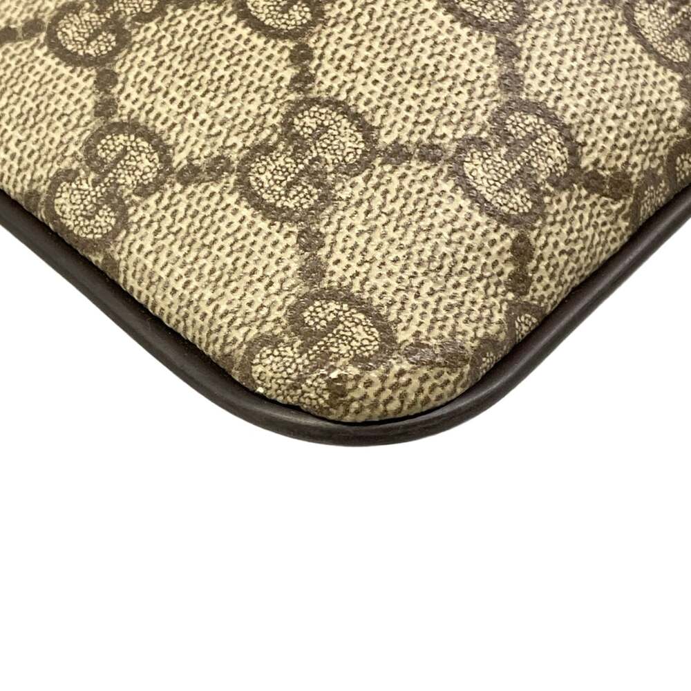 Gucci GG Plus/GG Supreme Shoulder Bag 141198 Beige Dark Brown PVC Leather - Picture 6 of 15